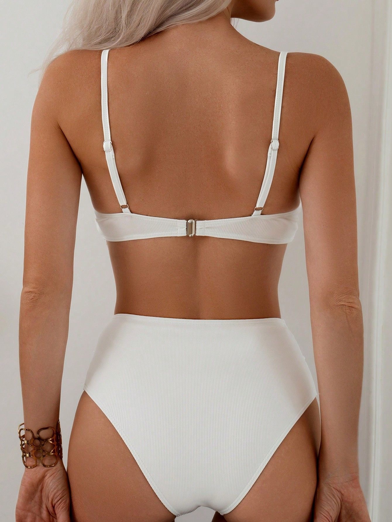 Twist Front High Waist Bikini Set view 13