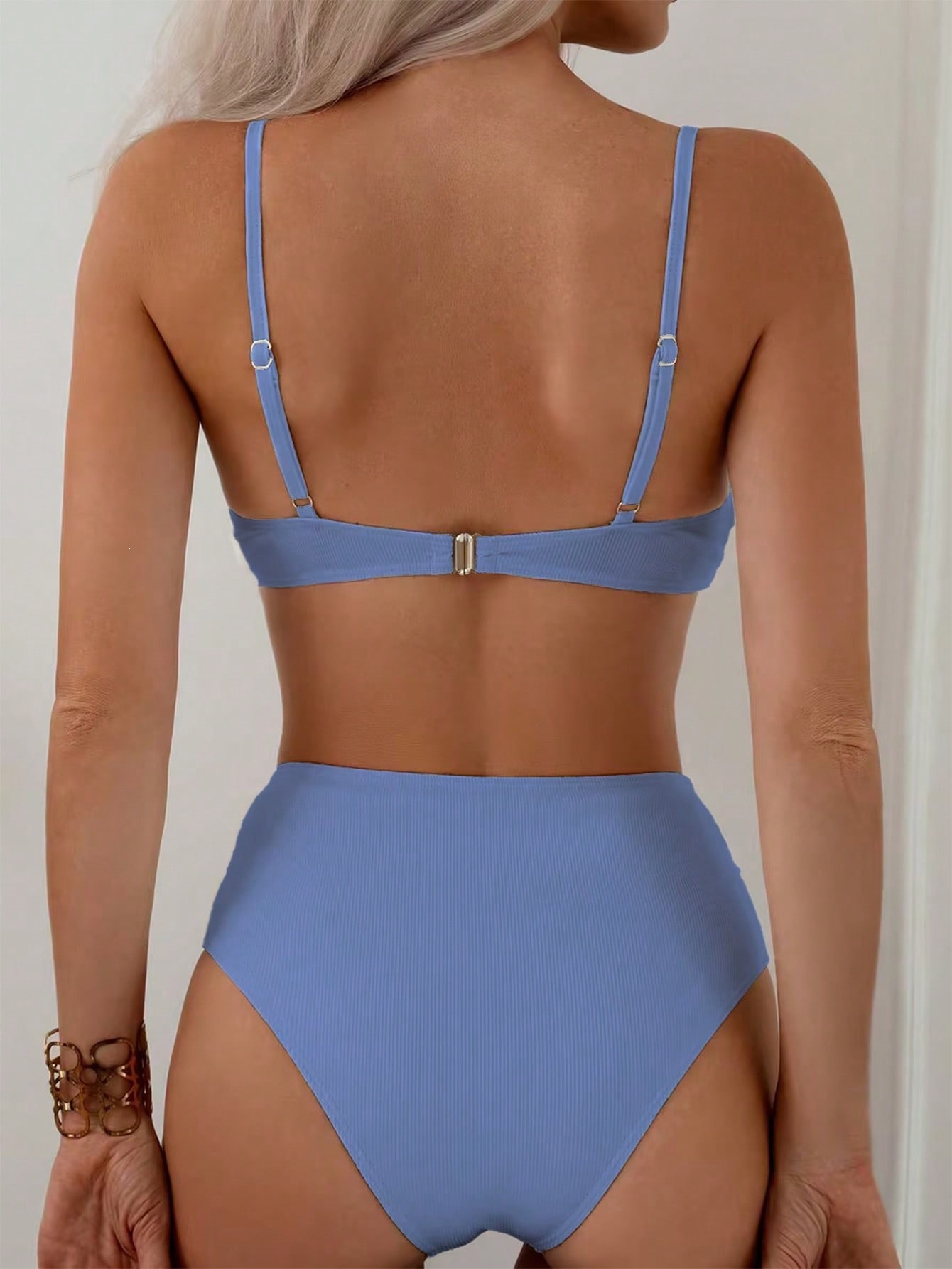 Twist Front High Waist Bikini Set view 16