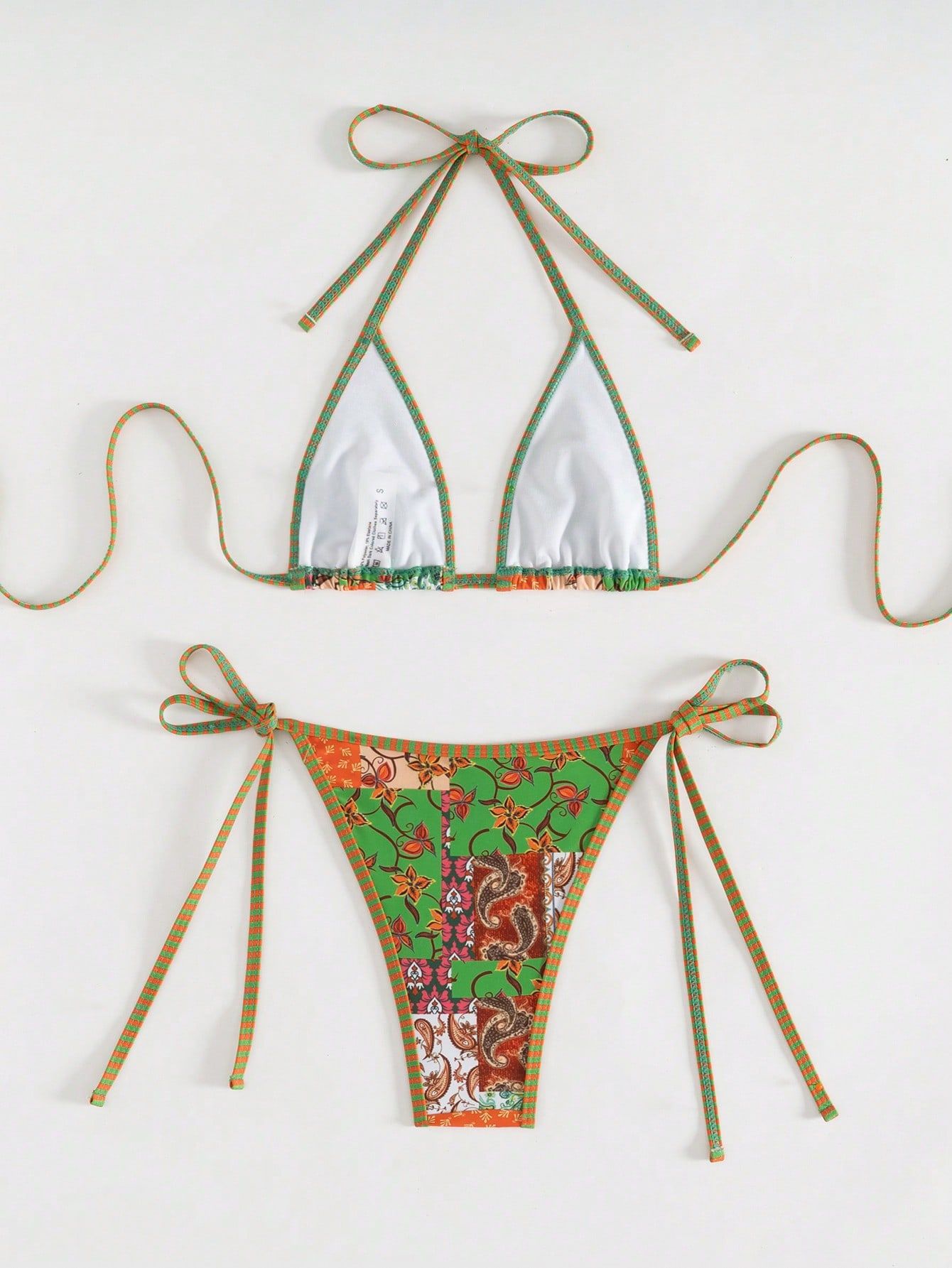 Women's Triangle Bikini Set with Side Tie Bottoms view 6