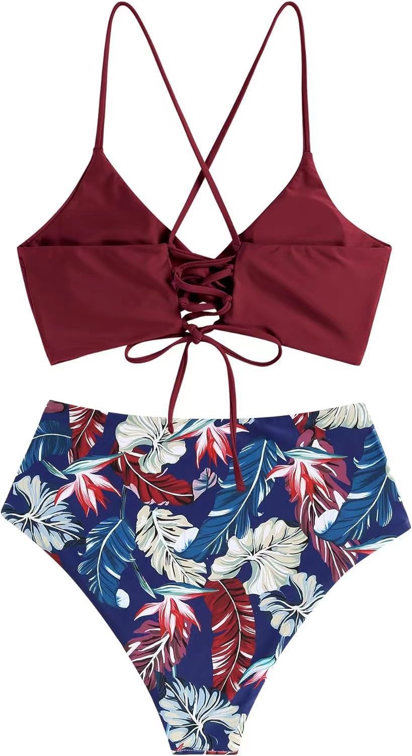 Two-Piece Twist Front High Waist Bikini Set view 12
