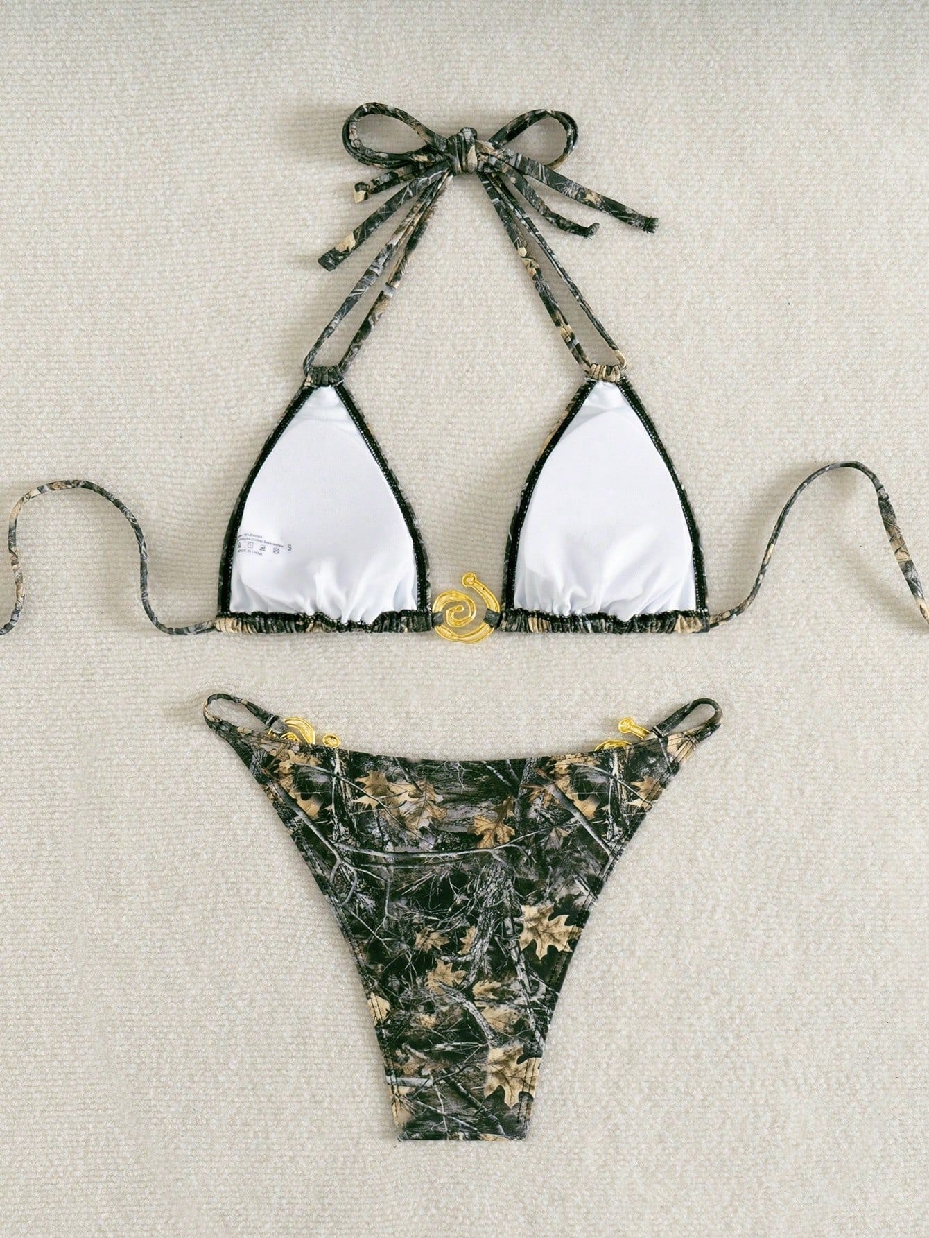 Two-Piece Halter Bikini Set with Ring Accents view 4
