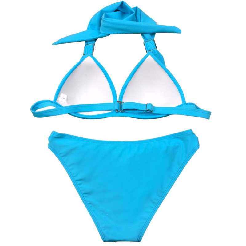 Women's Halter Bikini Set with Ruched Cups and Hardware view 8