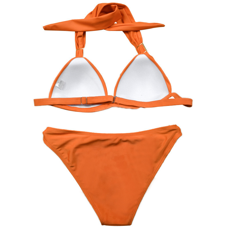 Women's Halter Bikini Set with Ruched Cups and Hardware view 9
