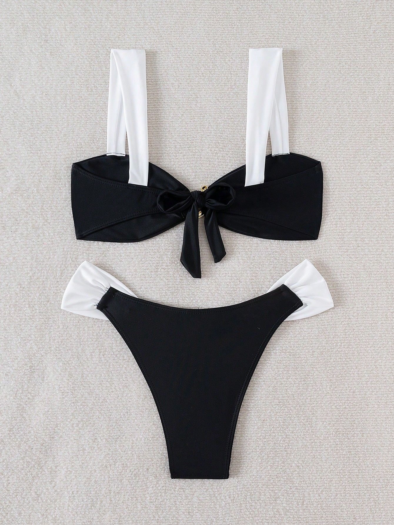 Two-Piece Bikini Set with Ring Detail and High-Cut Bottoms view 11