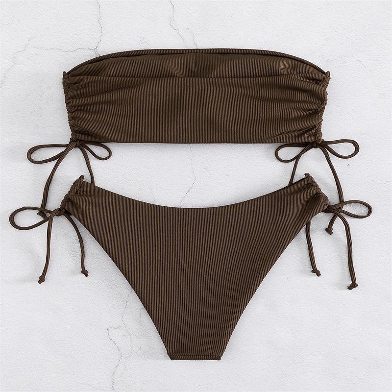 Two-Piece Bandeau Bikini with Side Tie Bottoms view 18