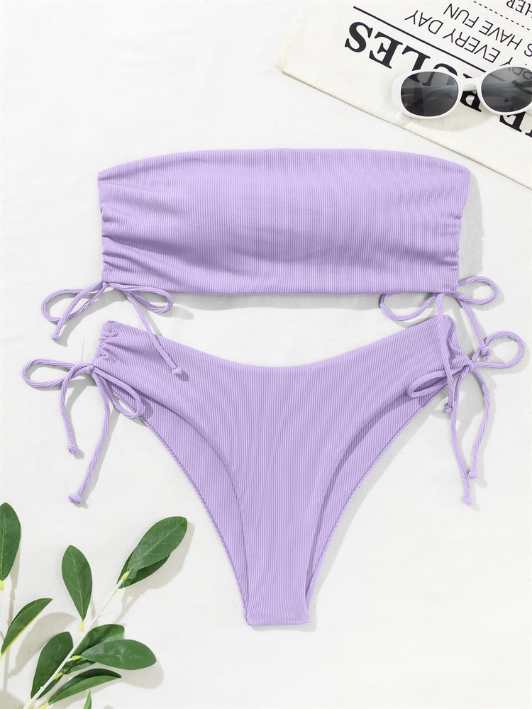 Two-Piece Bandeau Bikini with Side Tie Bottoms view 34