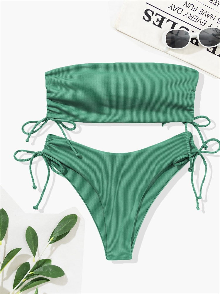 Two-Piece Bandeau Bikini with Side Tie Bottoms view 47