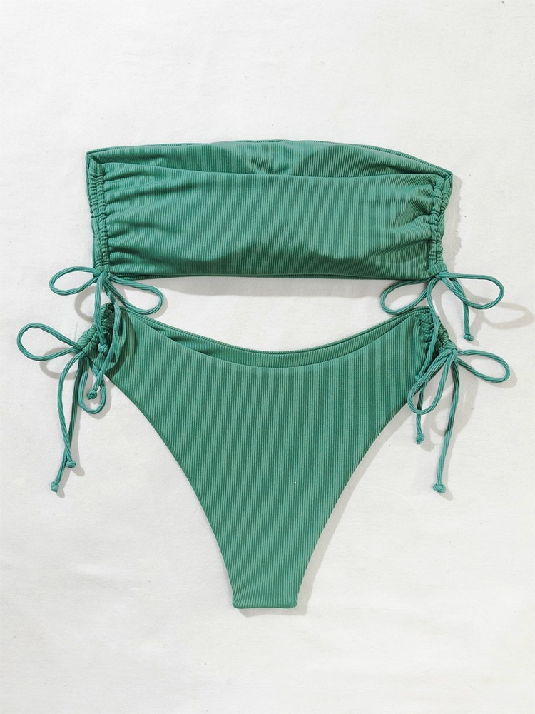 Two-Piece Bandeau Bikini with Side Tie Bottoms view 53