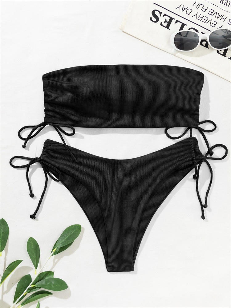 Two-Piece Bandeau Bikini with Side Tie Bottoms view 59