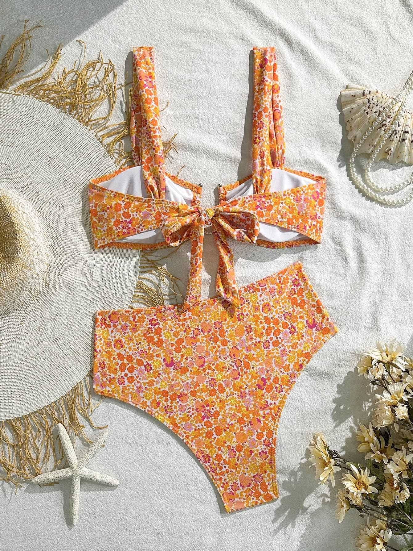 Two-Piece Bikini Set with Balconette Top and High-Waist Bottom view 4