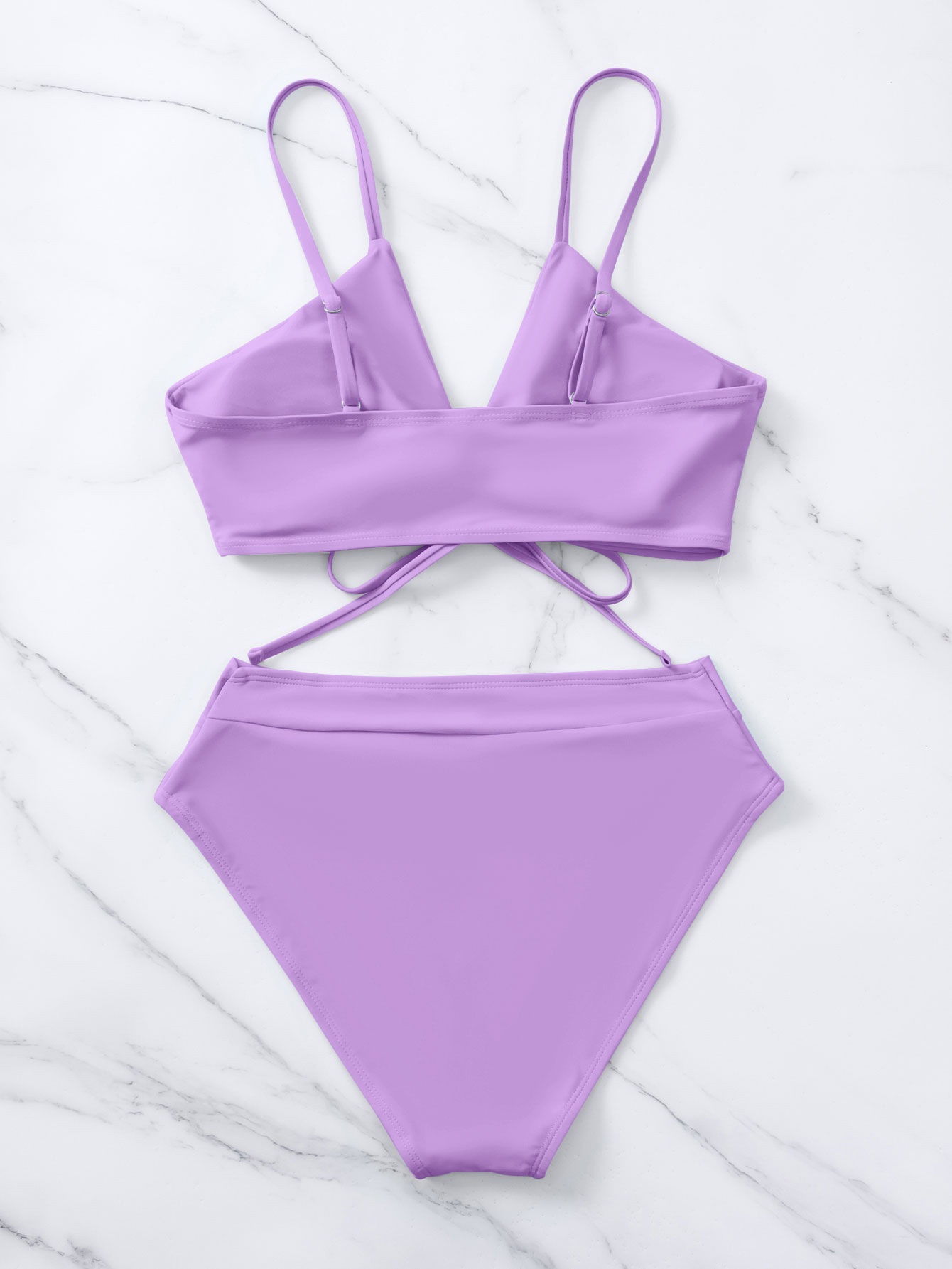 Two-Piece Bikini Set with Front Tie and High Waist view 44