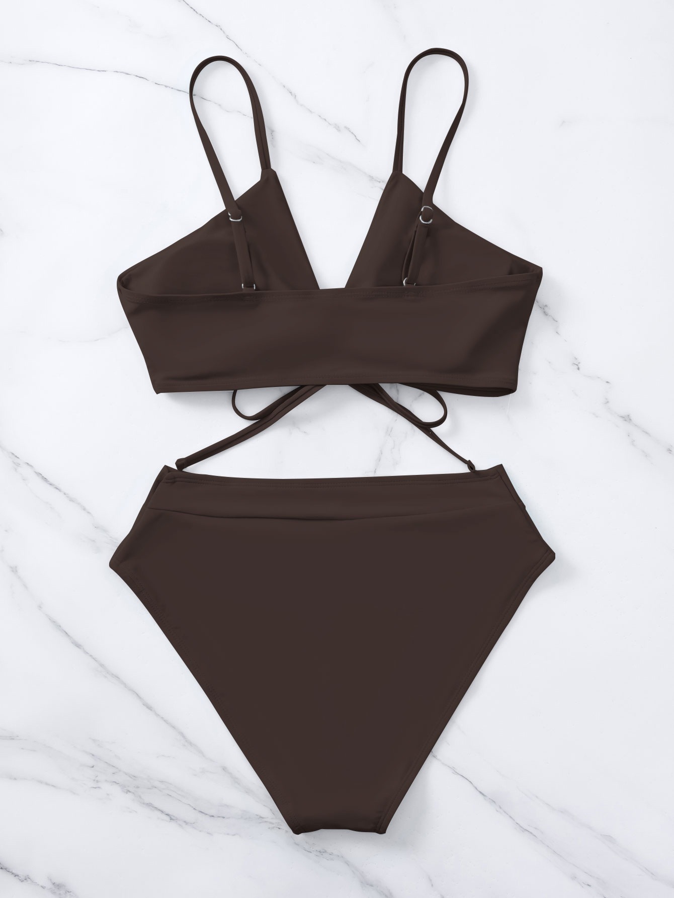 Two-Piece Bikini Set with Front Tie and High Waist view 49