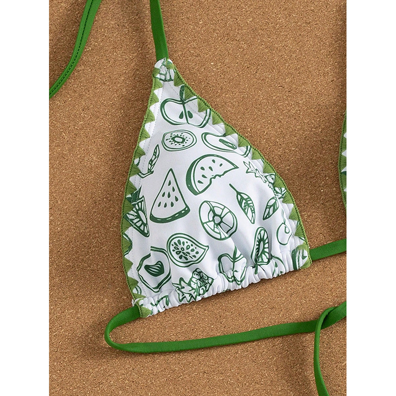 Triangle Halter Tie-Side String Bikini Set view 5