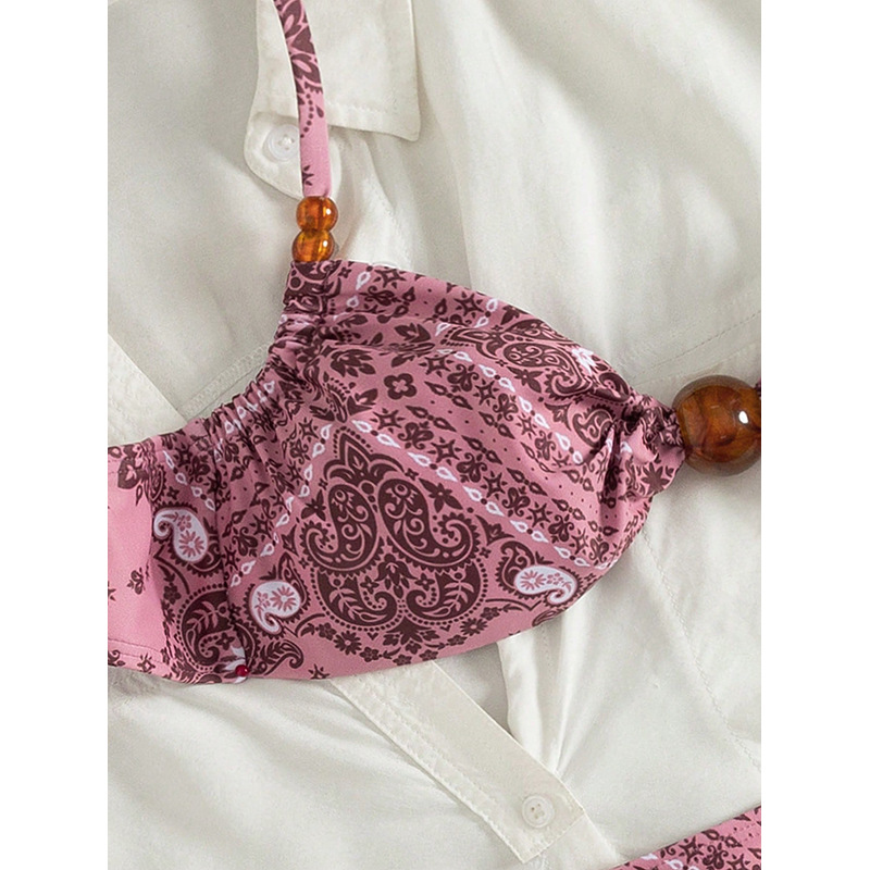 Women's Two-Piece Bikini Set with Structured Cups and Tie-Back Top view 5