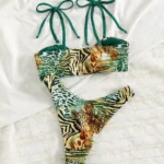 Bandeau Bikini Set with Front Knot and Tie Straps view 2