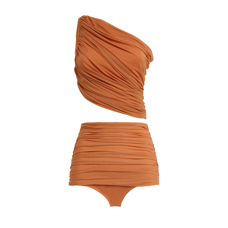 One-shoulder two-piece swimsuit