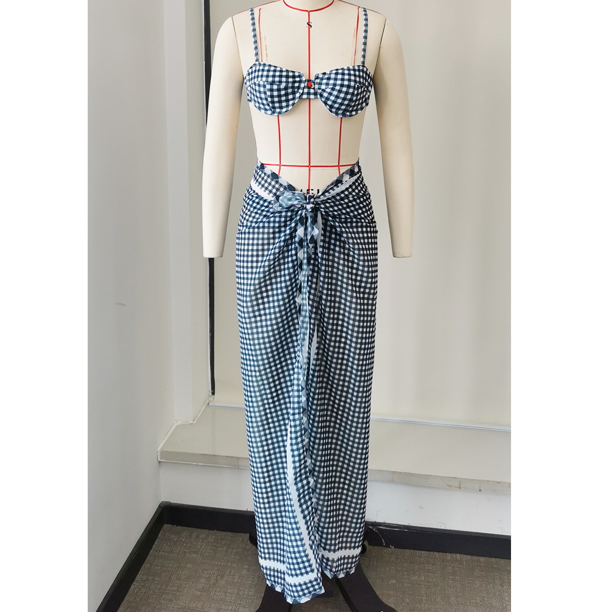 Wrap Mini Skirt with Self-Tie Waist