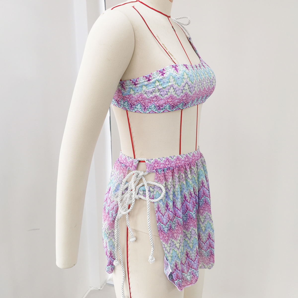 Wrap Front Tie Side Mini Skirt