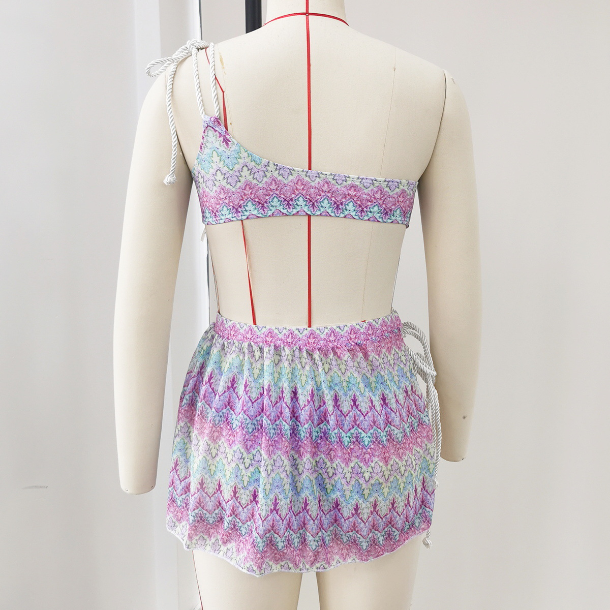 Wrap Front Tie Side Mini Skirt