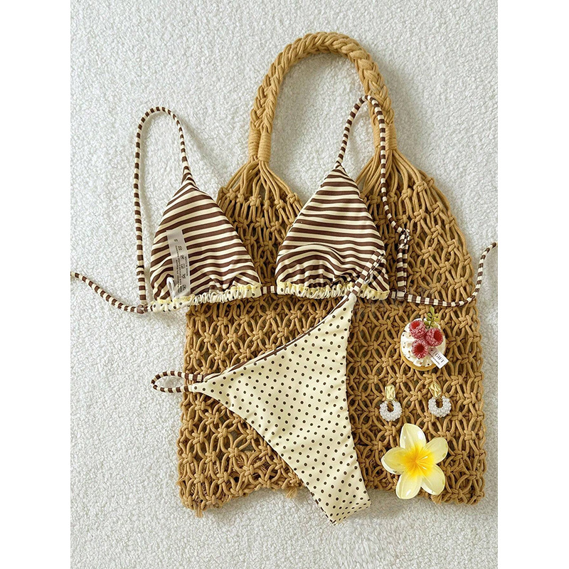Gathered Triangle Halter Bikini Set with Side-Tie Bottoms view 11