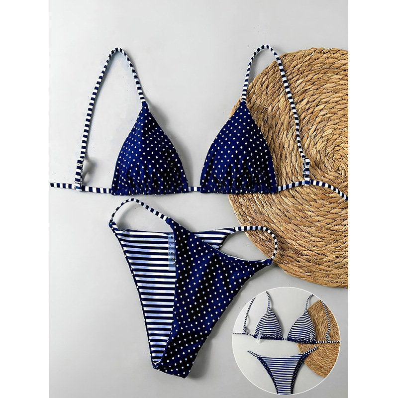 Gathered Triangle Halter Bikini Set with Side-Tie Bottoms view 14