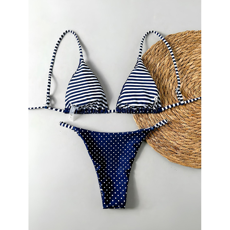 Gathered Triangle Halter Bikini Set with Side-Tie Bottoms view 15