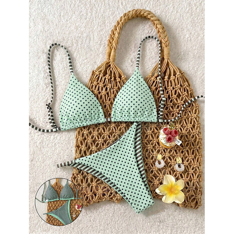 Gathered Triangle Halter Bikini Set with Side-Tie Bottoms view 21