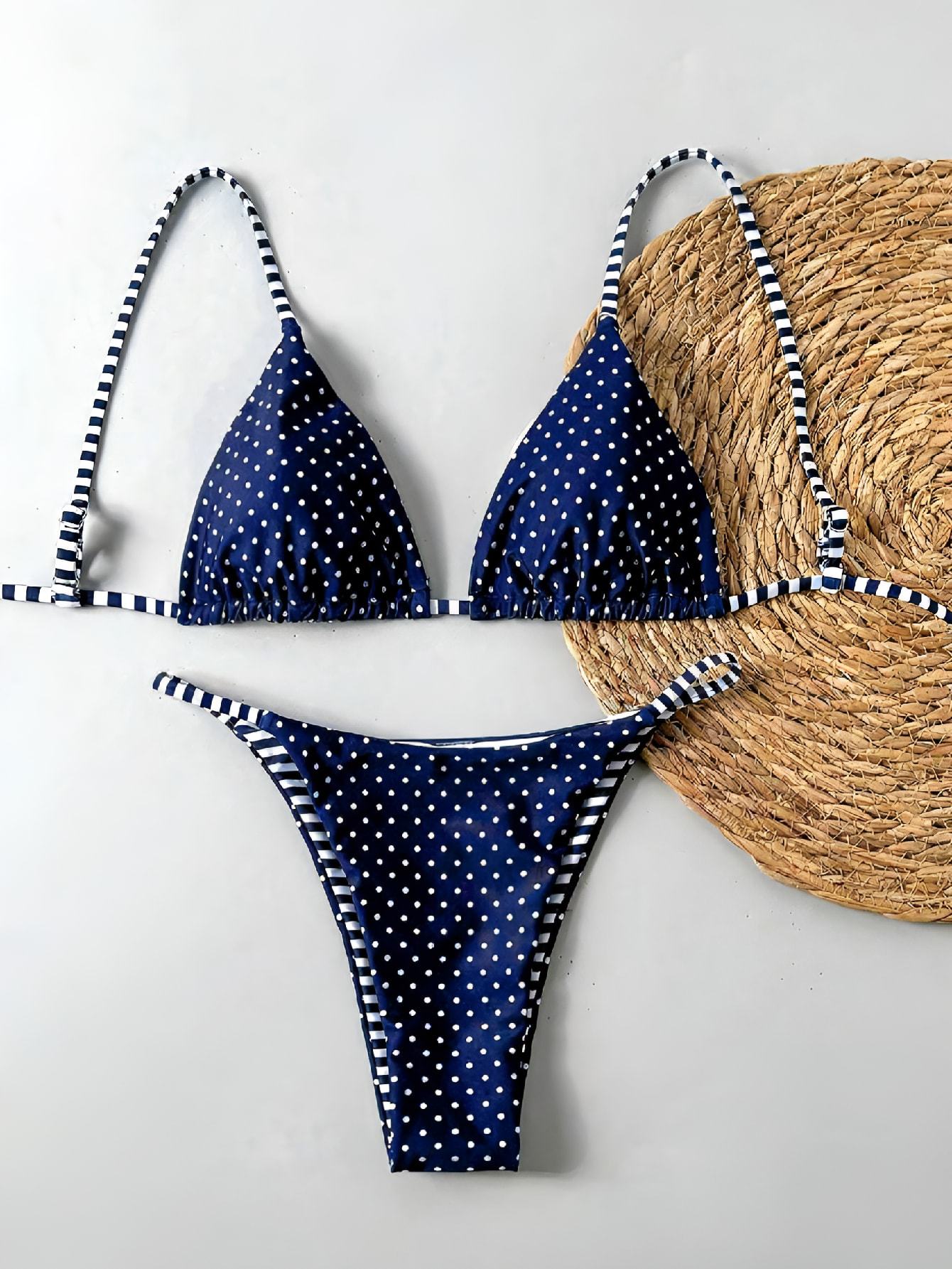 Navy Blue Polka Dot
