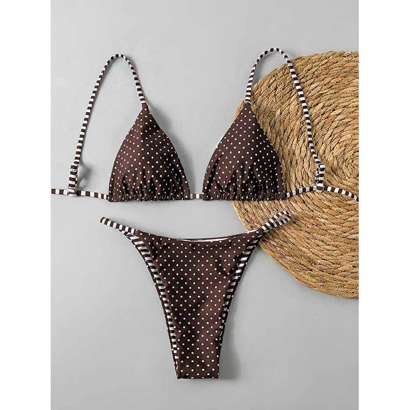 Gathered Triangle Halter Bikini Set with Side-Tie Bottoms view 6