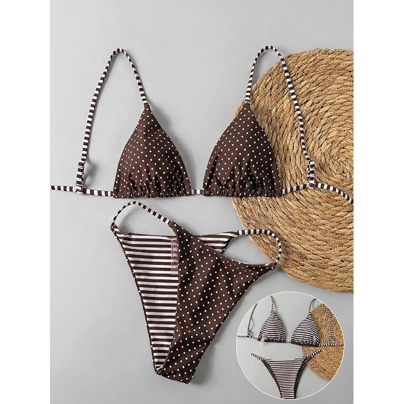 Gathered Triangle Halter Bikini Set with Side-Tie Bottoms view 7