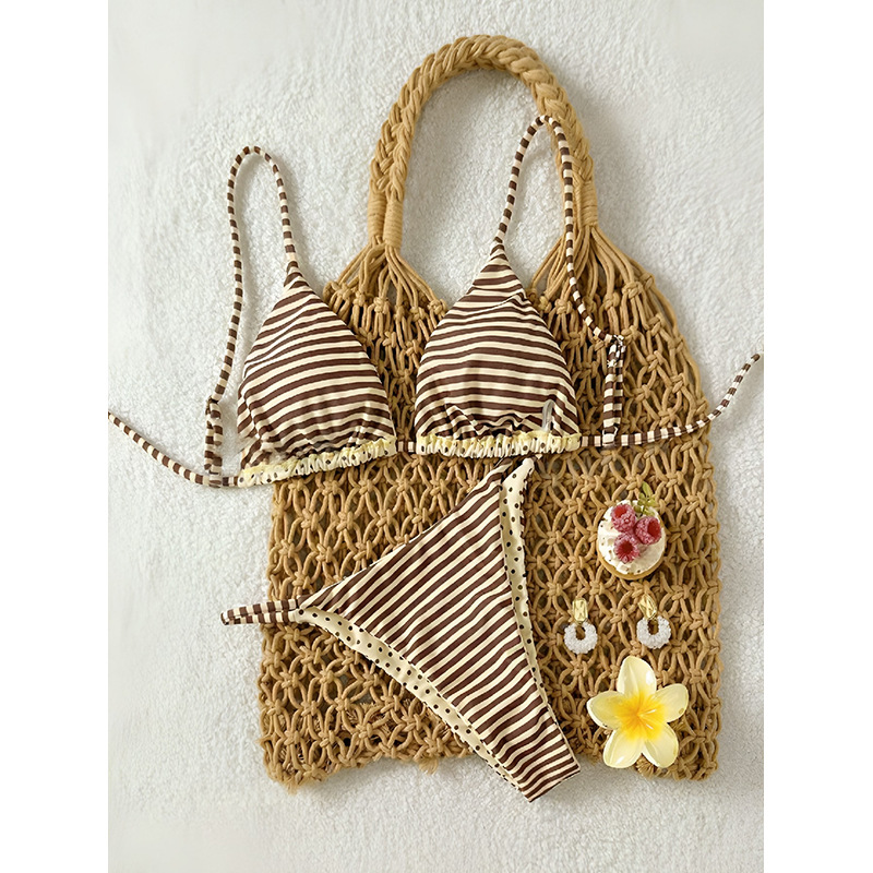 Gathered Triangle Halter Bikini Set with Side-Tie Bottoms view 9