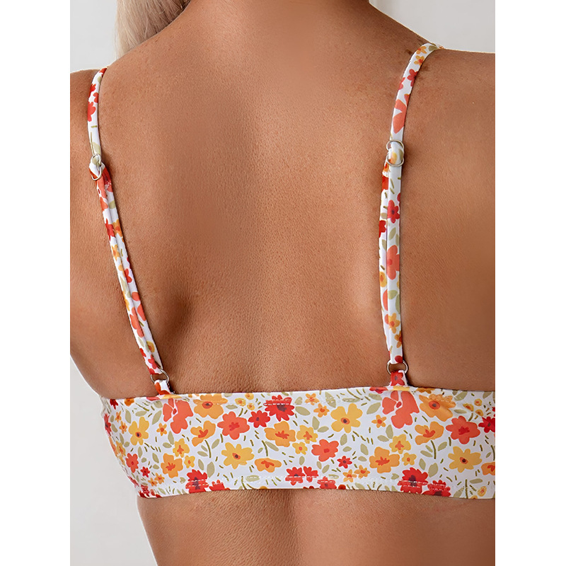 High-Waisted Two-Piece Bikini Set with O-Ring Triangle Top and Adjustable Straps view 7