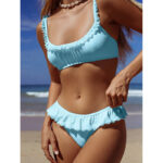 Light Blue Ruffled Scoop-Neck Two-Piece Bikini Set view 2