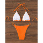 Halter Triangle Bikini Set with Center Ring and High-Cut Bottoms view 3