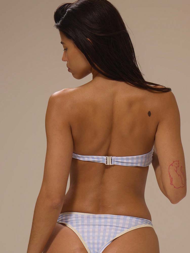 Four-Piece Bandeau Bikini Set with Cutout Longline Top and Boyshorts view 11