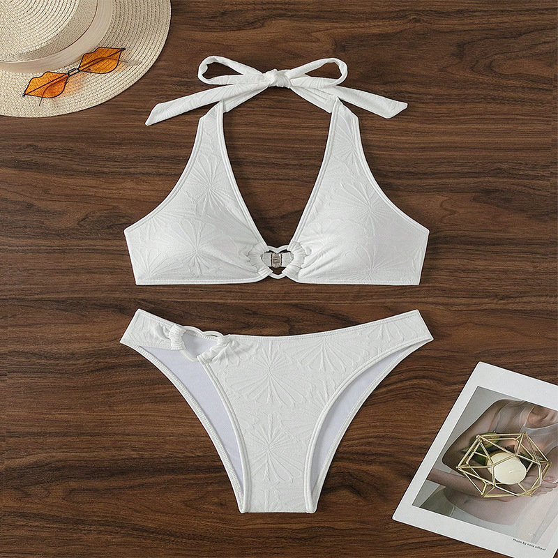 Women's Heart Ring Halter Two Piece Bikini Set view 2