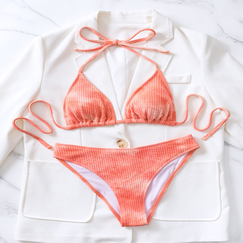 Women's Tie Halter Triangle Bikini Two-Piece Set view 6