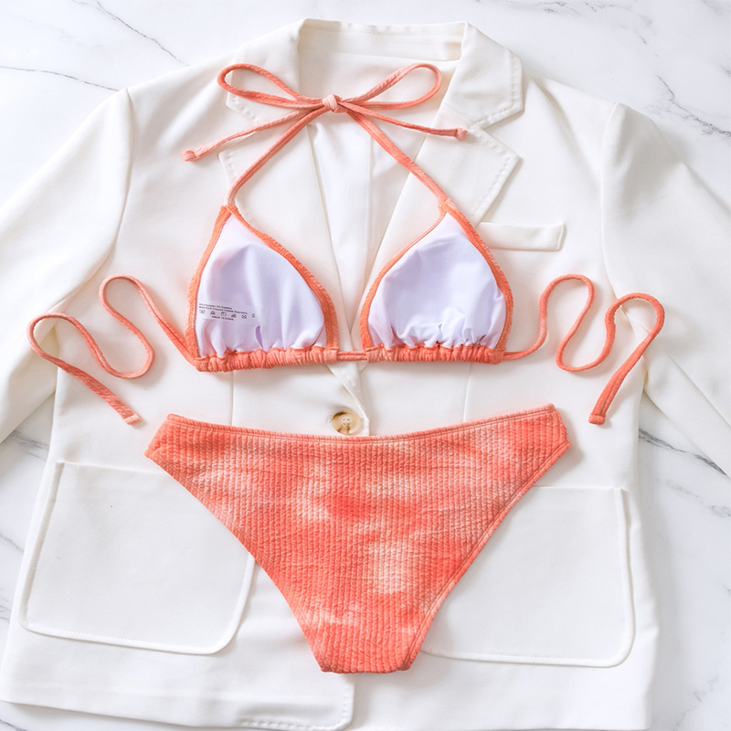 Women's Tie Halter Triangle Bikini Two-Piece Set view 7