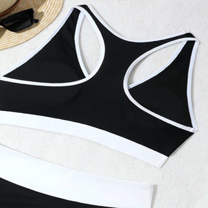 Women's V-Neck Racerback Bikini Set with High Waist Bottoms view 4