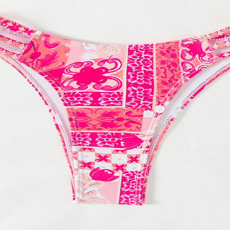 Women's Clip Front Bandeau Bikini Set with Strappy Bottoms view 9