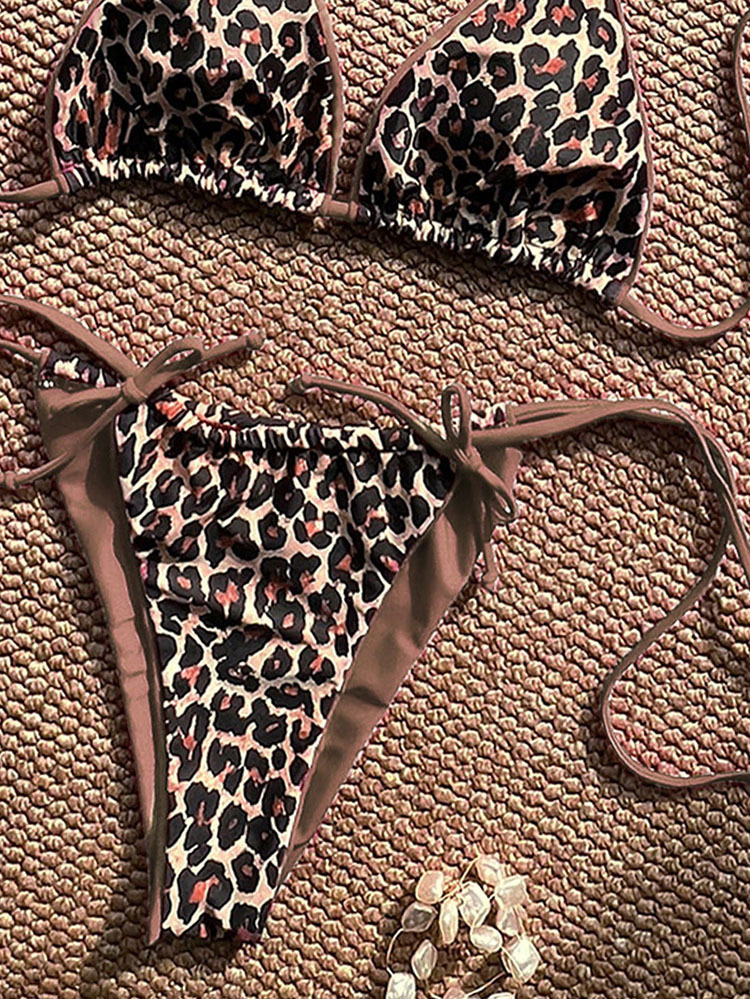 Women's Halter Triangle Bikini with Tie-Side Bottom view 11