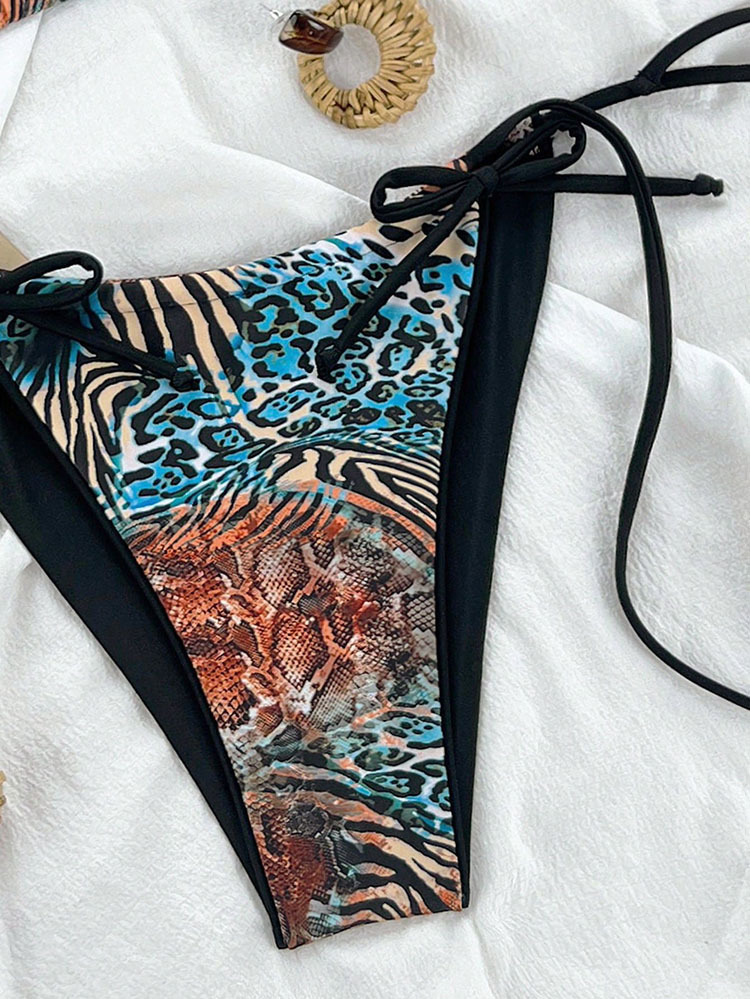 Women's Halter Triangle Bikini with Tie-Side Bottom view 8