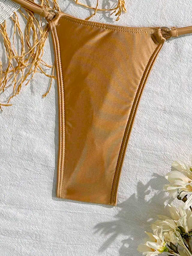 Women's Halter Triangle Thong Bikini Set view 5