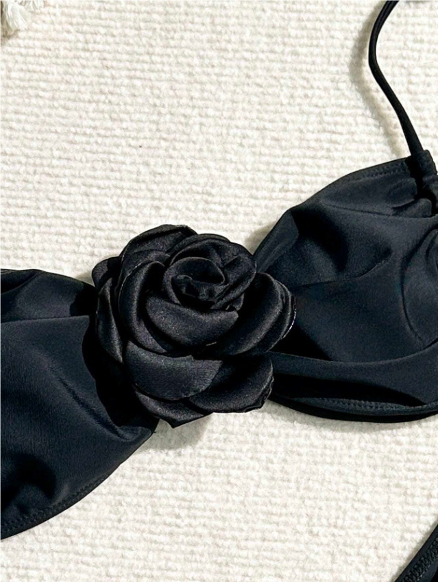 Women's Rosette Applique Bandeau Bikini Set view 19