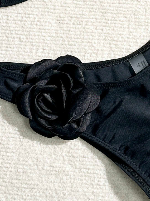 Women's Rosette Applique Bandeau Bikini Set view 20