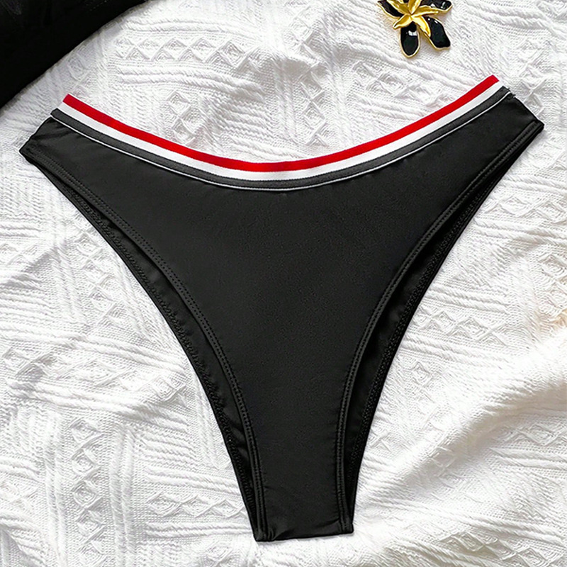 Women's V-Neck Triangle Bikini Set with Adjustable Straps view 7