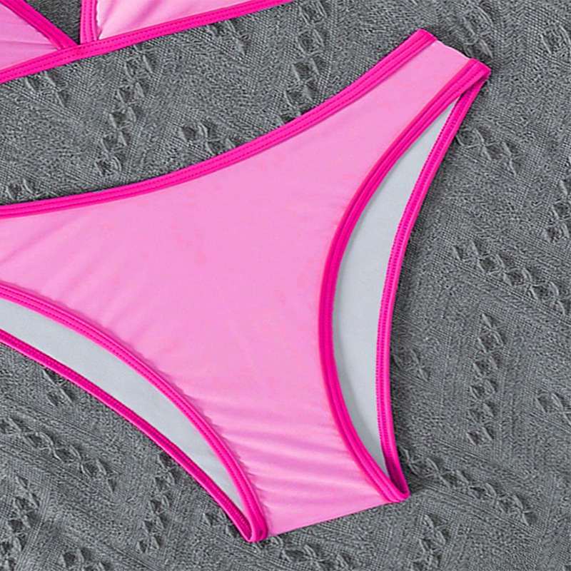 Women's Cross Back Tie Triangle Bikini Set view 15