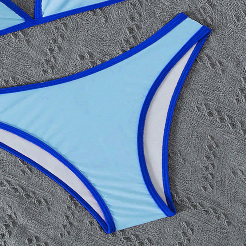 Women's Cross Back Tie Triangle Bikini Set view 20