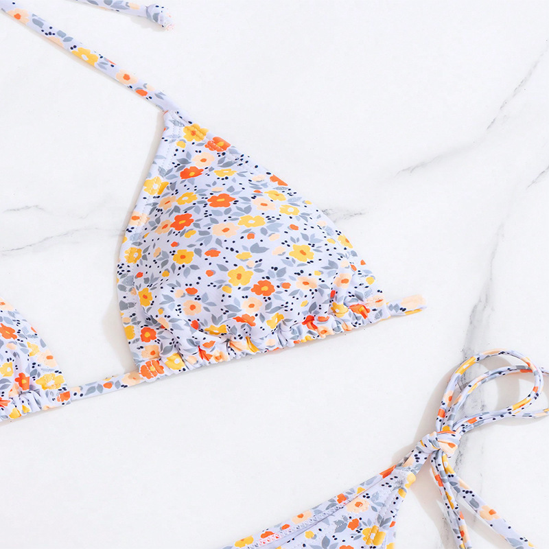 Women's Halter Triangle Bikini Set with Tie-Side Bottoms view 8