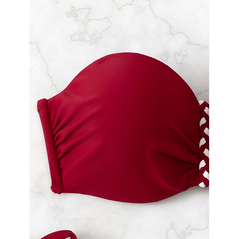 Women's Strapless Bandeau Tie-Side Bikini Set view 11